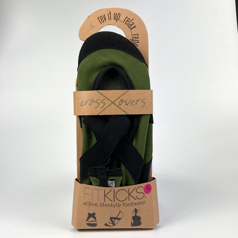 NEW! FITKICKS Women's Small (5.5-6.5), Crossovers Footwear, Olive Green